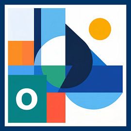 Modern Geometrisch Retro Kunstwerk van STUDIO ARTSY