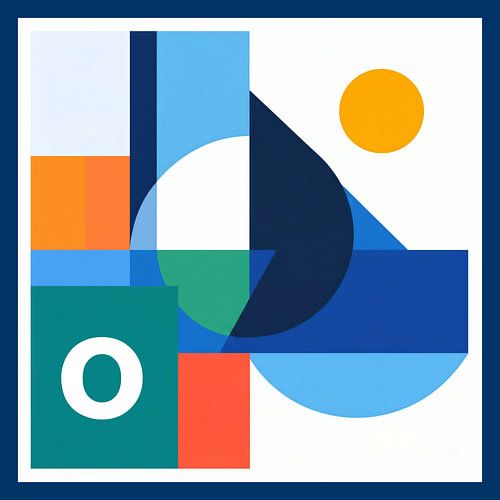 Œuvre d'art rétro géométrique moderne
