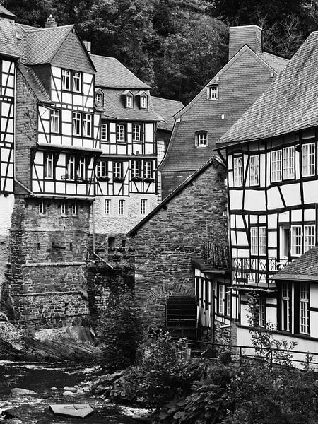 Monschau in the Eifel 3 black and white by Jörg Hausmann