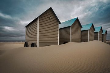 Strandcabines in Bredene van Rik Verslype