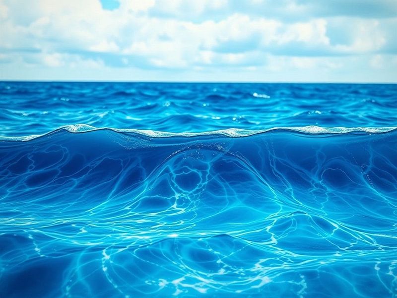 Un paysage marin serein avec des vagues de l'océan roulant sous une vaste par Artistic