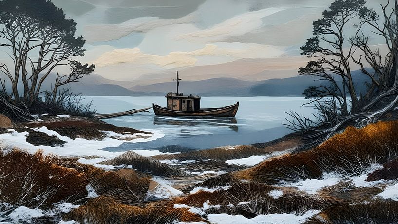 Bateau de pêche dans le fjord par Nick Wendt