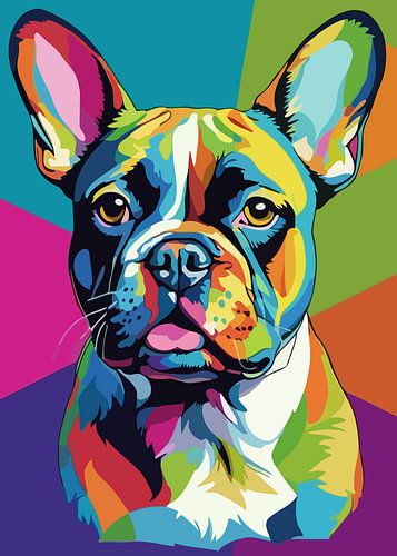 Franse Bulldog Pop Art Stijl