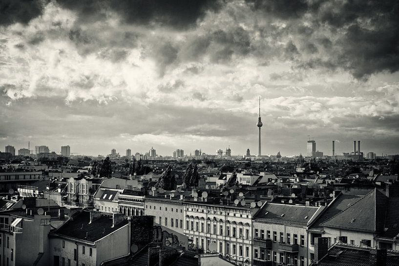 Schwarzweiss-Fotografie: Berlin Skyline van Alexander Voss