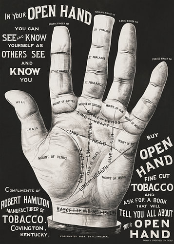Offene Hand, Handlesen (um 1900)