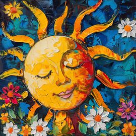 The sun and flowers abstract by TheXclusive Art