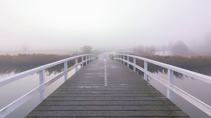 White bridge in the fog by Cor de Bruijn Photography