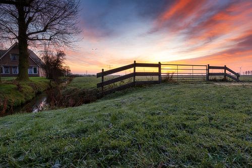 Sonnenaufgang auf dem Bauernhof