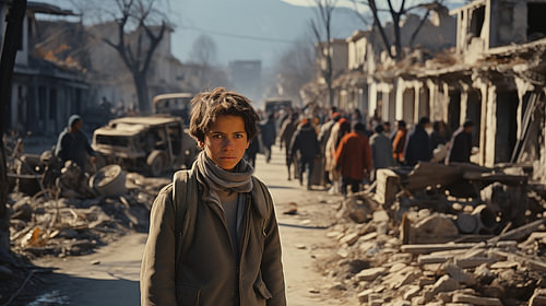 Scène de rue typique des années 1990 en Afghanistan