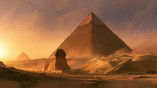 Piramides van gizeh egypte abstract panorama