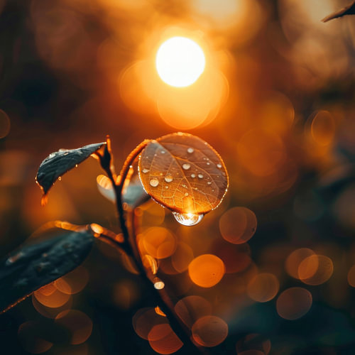 Ochtenddauw bij schemering - natuurfotografie voor thuis