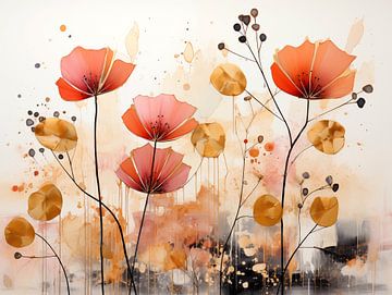 Peinture abstraite de fleurs sur Preet Lambon