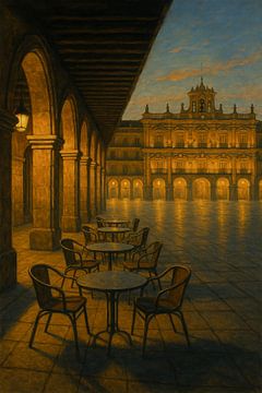 Salamanca Sunset Serenity – Plaza Mayor in Evening Glow by Travel Shop