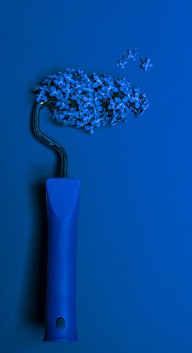 Blauwe bloemen verfroller