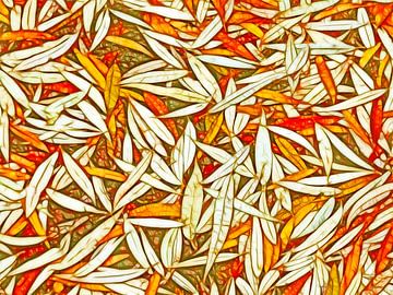 Floating Leaves in Orange (Drijvende Bladeren in Oranje) van Caroline Lichthart