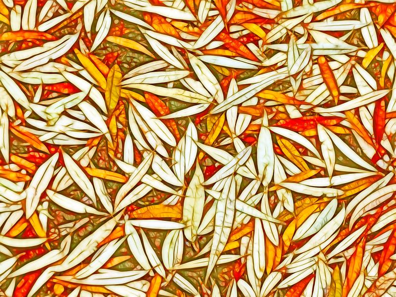 Floating Leaves in Orange by Caroline Lichthart