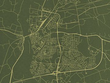 Kaart van Zutphen in Groen Goud van Map Art Studio