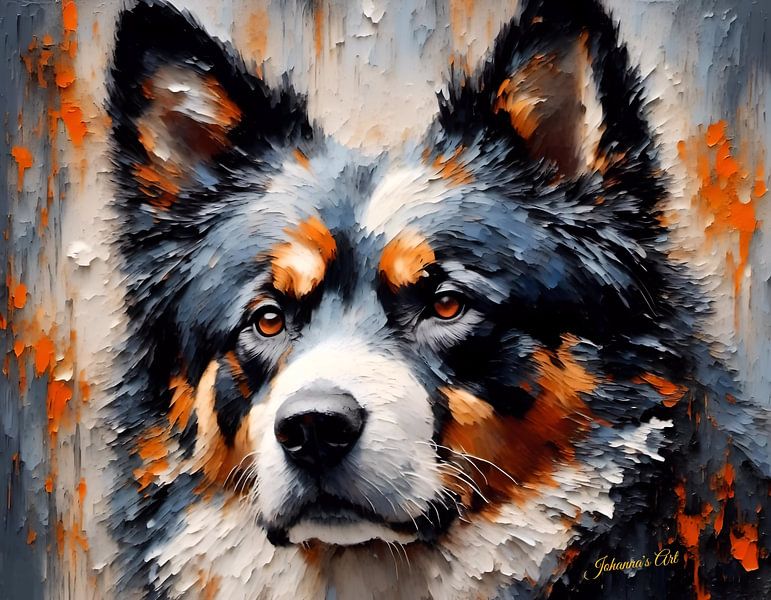 Unleash the Spirit: A Majestic Karelian Bear Dog by Johannas Art Creations