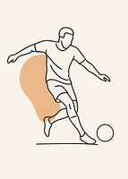 Minimalistische Strichzeichnung Fußballer