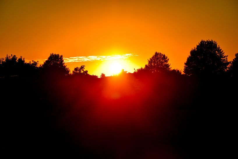 Zonsondergang op de heuvel van Valkenburg van Kristof Leffelaer