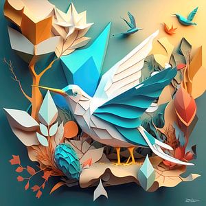 Origami eines Vogels