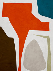 Moderne Organisch Geometrische Abstrakte Kunst In Farben