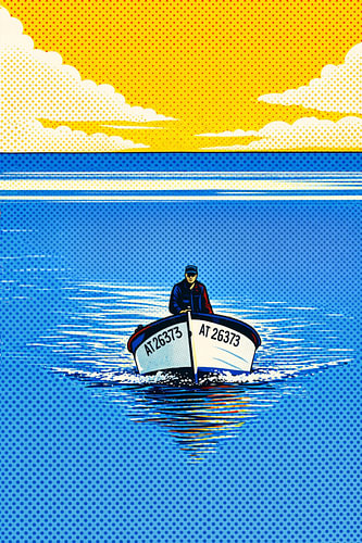 Helemaal alleen op het water – rust in contrast