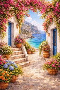 Mediterranean Flower Alley to the Sea