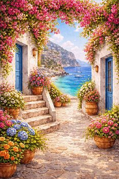 Mediterranean Flower Alley to the Sea