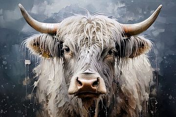 Schotse Hooglander - Stoere Blik in Kunstzinnige Stijl van KB Design & Photography (Karen Brouwer)