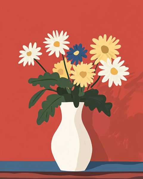 Minimalistische Blumenvase im Matisse-Stil: Farbe und Schlichtheit von Thea