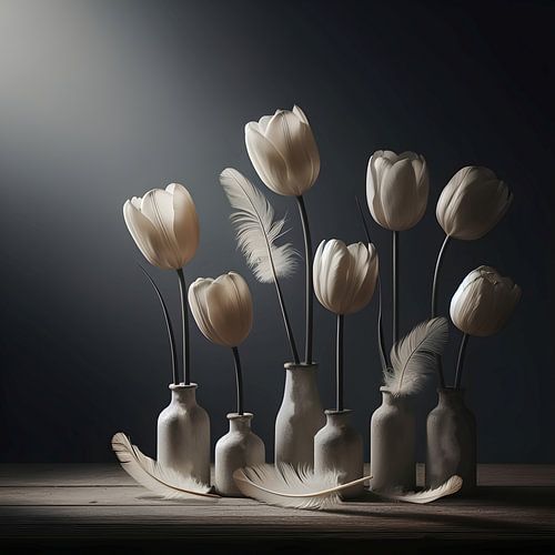 Stilleven van tulpen van Jessica Berendsen