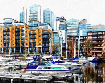 St Katharine Docks Boats 1 by Dorothy Berry-Lound
