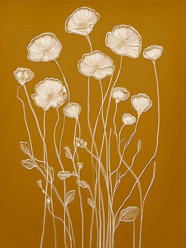 Botanische Reliëf kunst: Elegante Wilde Bloemen