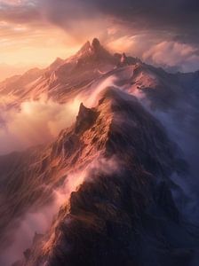 Nebelverhangene Berge