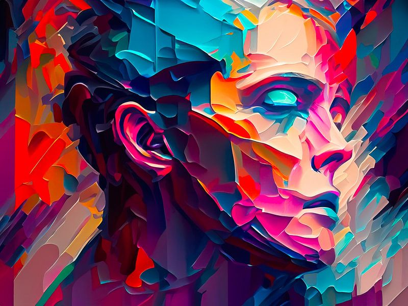 Gezicht met schilderij van Mustafa Kurnaz