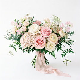 Elegant bruidsboeket in pasteltinten van Markus Gann