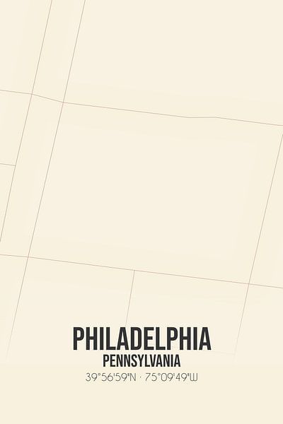 Carte ancienne de Philadelphie (Pennsylvanie), Etats-Unis. par Affiches de lieux