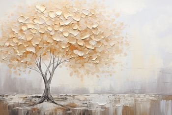 Baum in Gold und Weiß