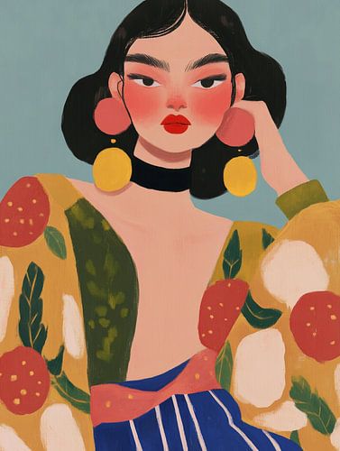 Kleurrijk modern en abstract portret