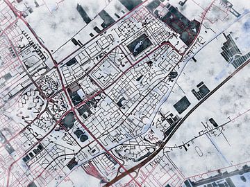 Kaart van Leidschendam in de stijl 'White Winter' van Maporia