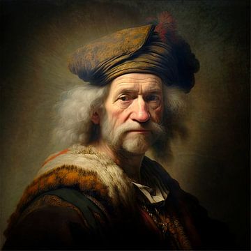 Man in the style of Rembrandt by Carla van Zomeren