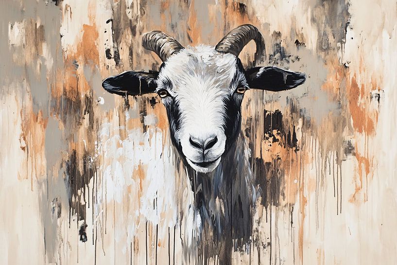 Peinture sur toile d'une chèvre par Art & Soul Creations