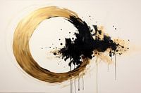 Abstract explosion in gold and black