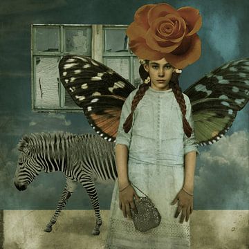 Vintage Beauty Butterfly Zebra van Yvonne Zeldenthuis