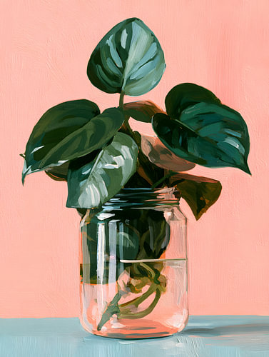 Bocal en verre « Gouache botanique » de la collection Editorial sur Mosaic Dialogue
