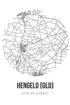 Hengelo (Gld) (Gelderland) | Karte | Schwarz und Weiß von Rezona