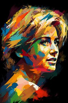 Princess Diana Colour Symphony in Profile by De Muurdecoratie