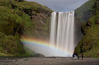 Skógafoss rainbow van Eddo Kloosterman thumbnail