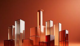 Skyline in glas en patroon